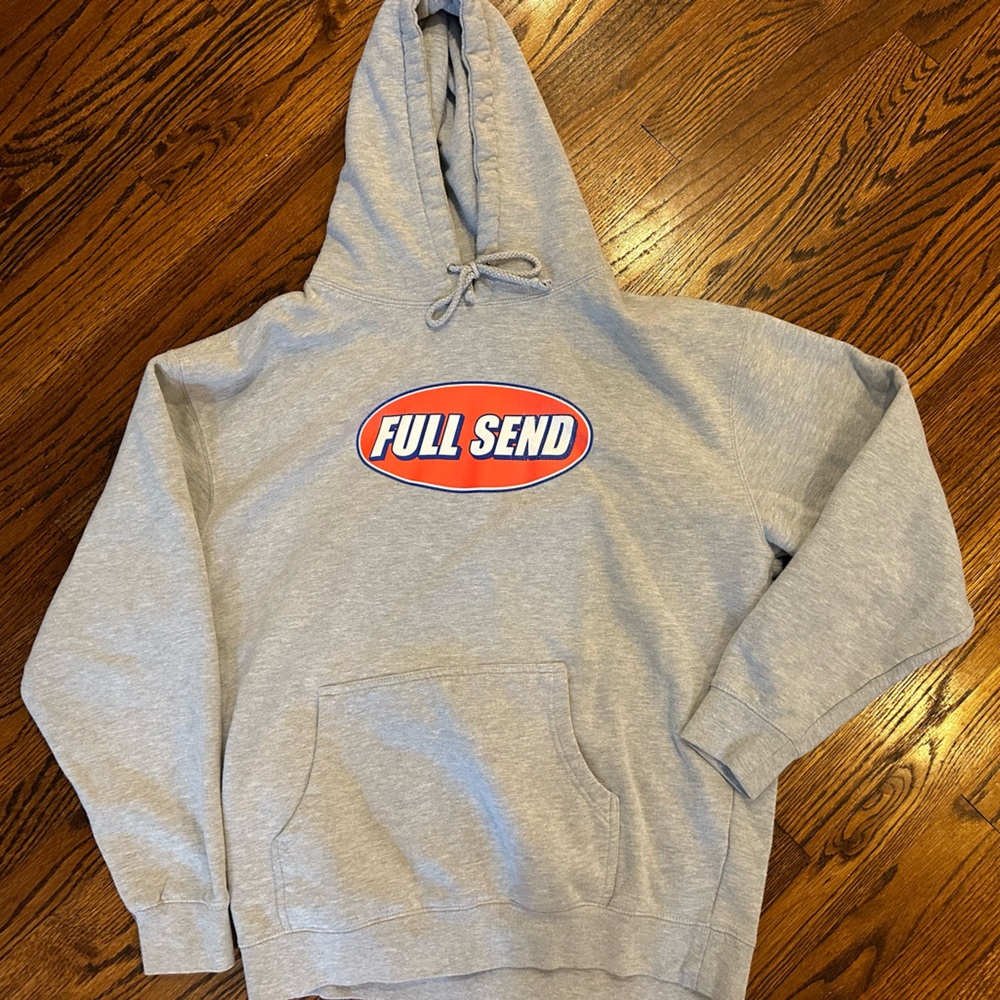 Men’s Gray 'Full Send' Hoodie L Large